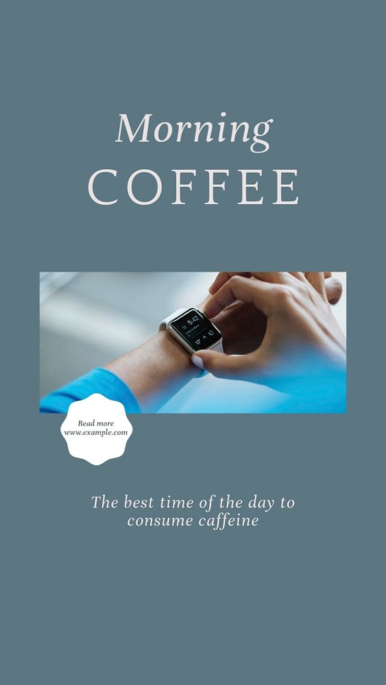 Morning coffee social story template, editable text