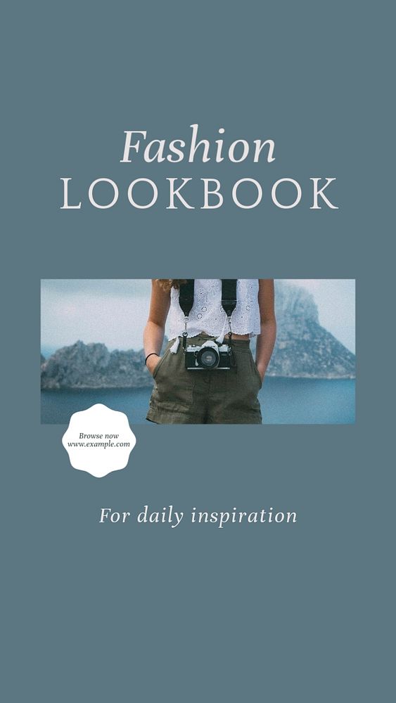 Fashion lookbook social story template, editable text