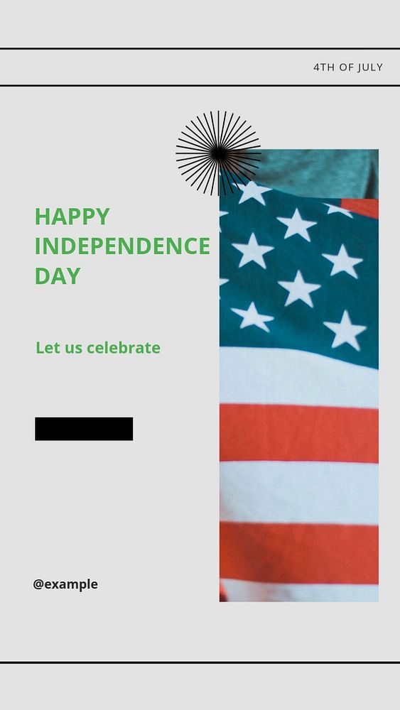 Independence Day social story template, editable text