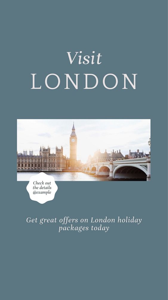 London holiday social story template, editable text