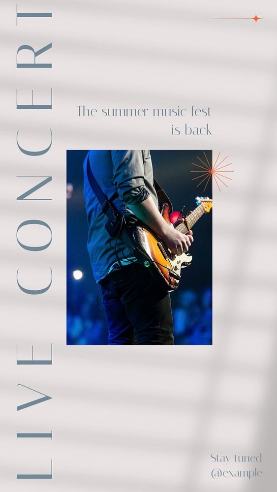 Live concert social story template, editable text