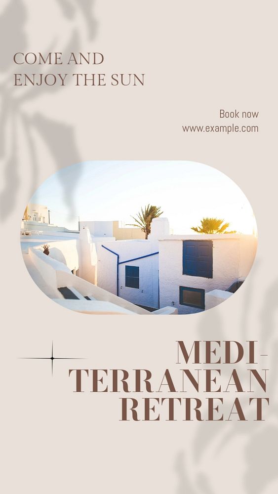 Mediterranean Retreat social story template, editable text