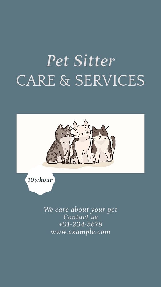 Pet sitter social story template, editable text