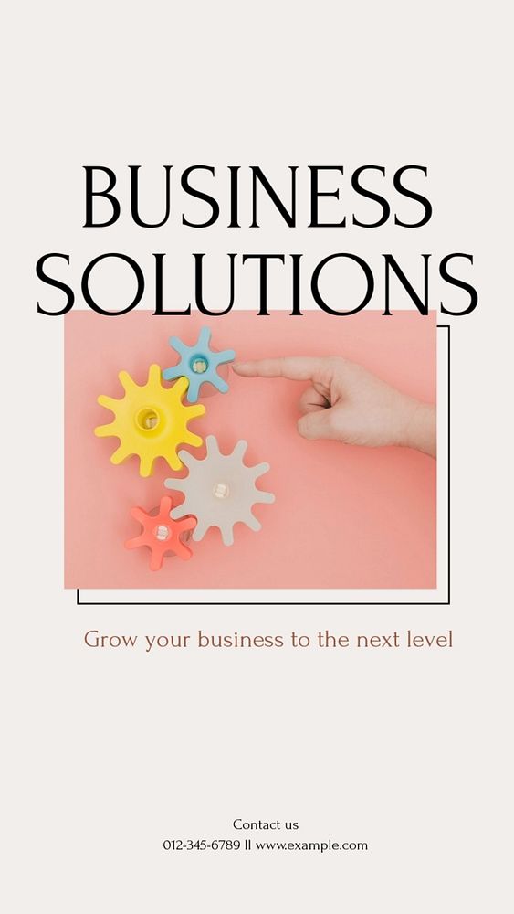 Business solutions social story template, editable text