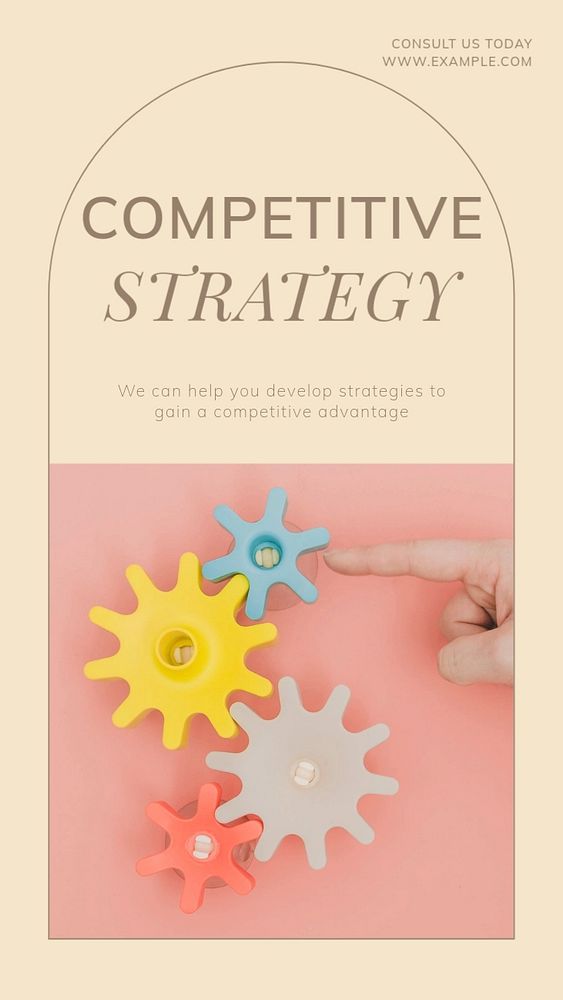 Competitive strategy social story template, editable text