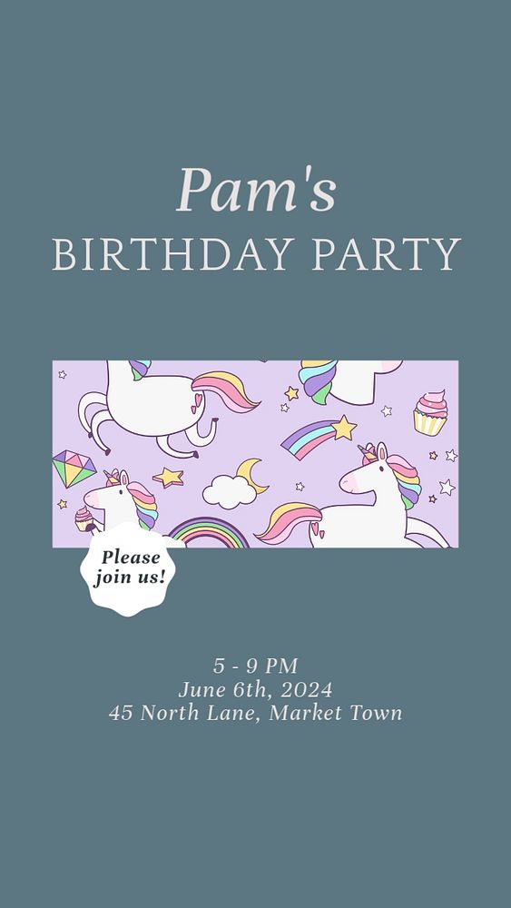 Birthday party social story template, editable text