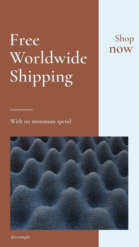 Worldwide shipping social story template, editable text