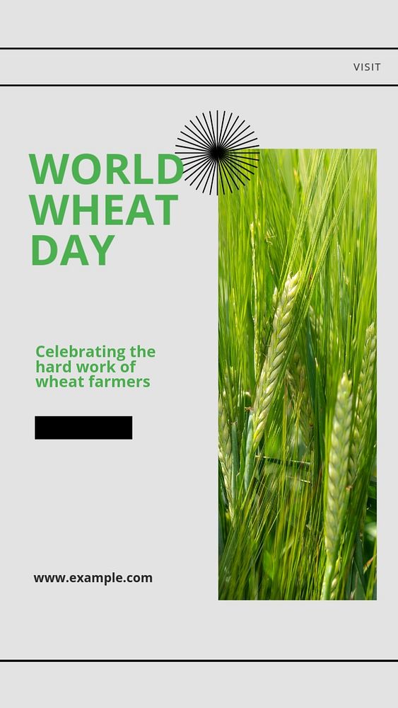 World wheat day social story template, editable text