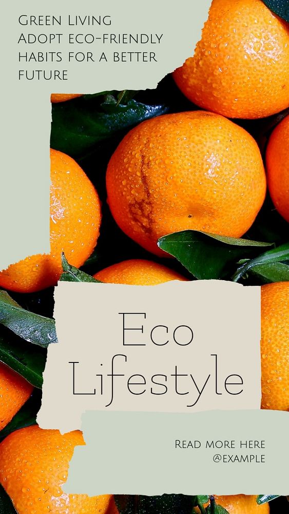 Eco lifestyle social story template, editable text