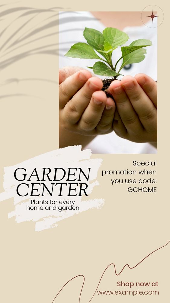 Garden center social story template, editable text