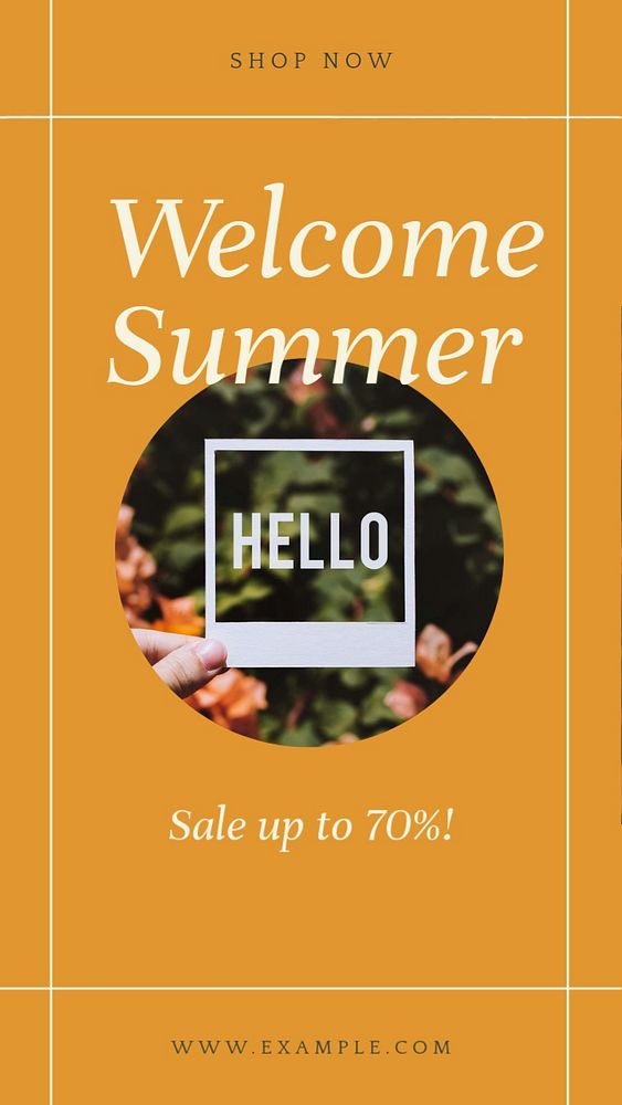 Welcome summer sale social story template, editable text