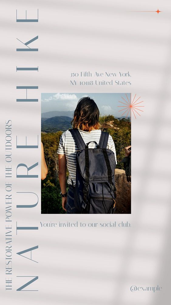 Nature hike social story template, editable text