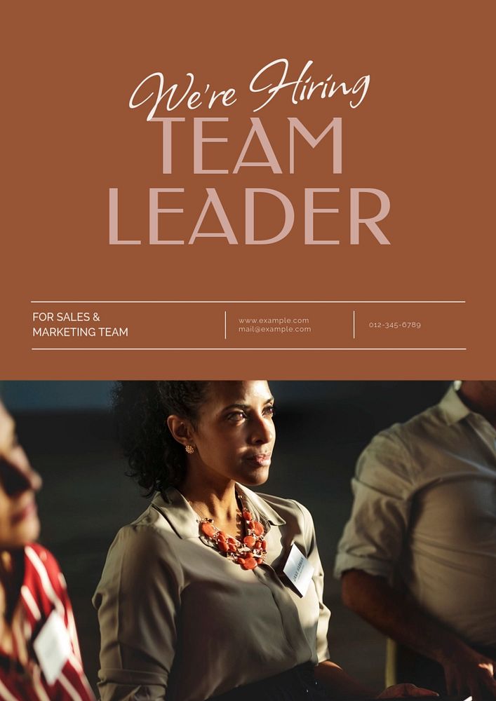 Team leader poster template, editable text & design