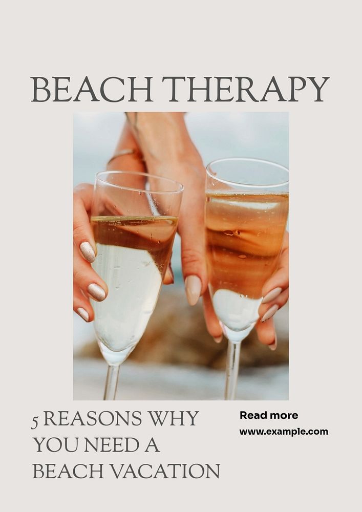 Beach therapy poster template, editable text & design