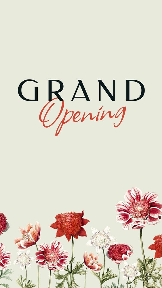 Grand opening Instagram story template, editable text