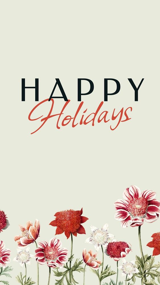 Happy holidays Instagram story template, editable text