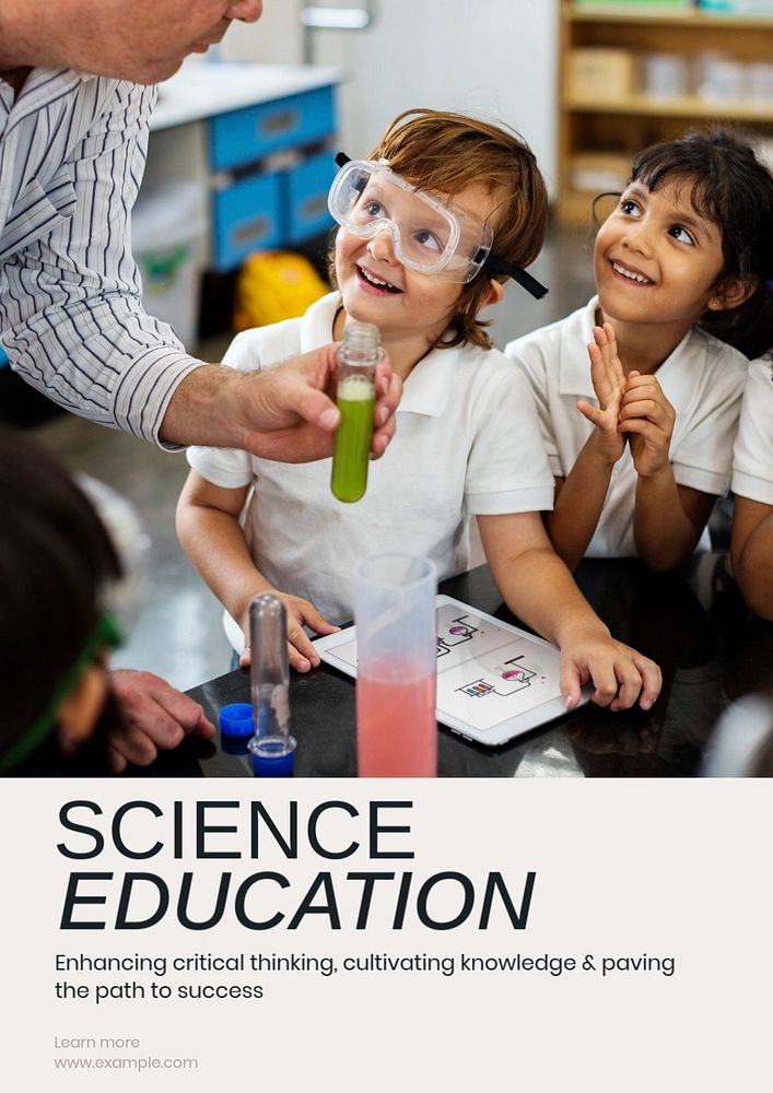 Science education poster template, editable text & design