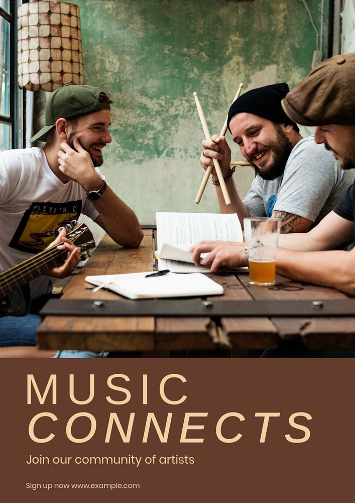 Music connects poster template, editable text & design