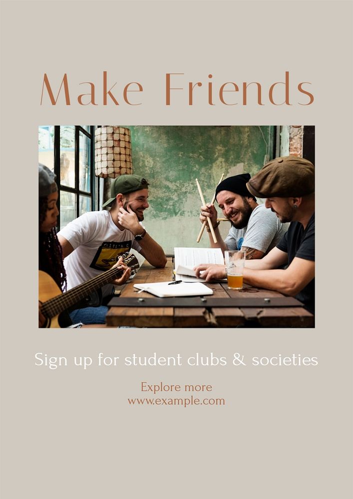 Make friends poster template, editable text & design