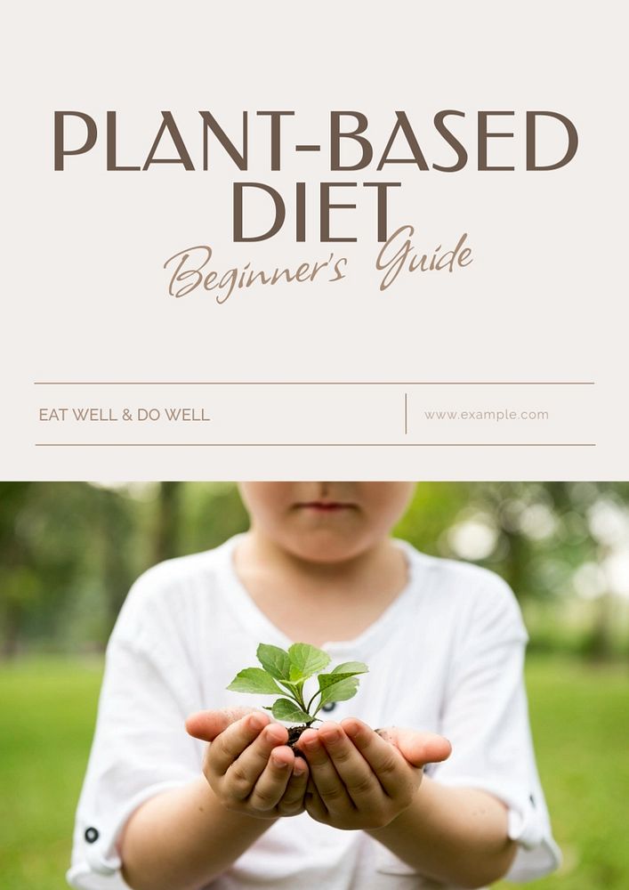 Plant based diet poster template, editable text & design