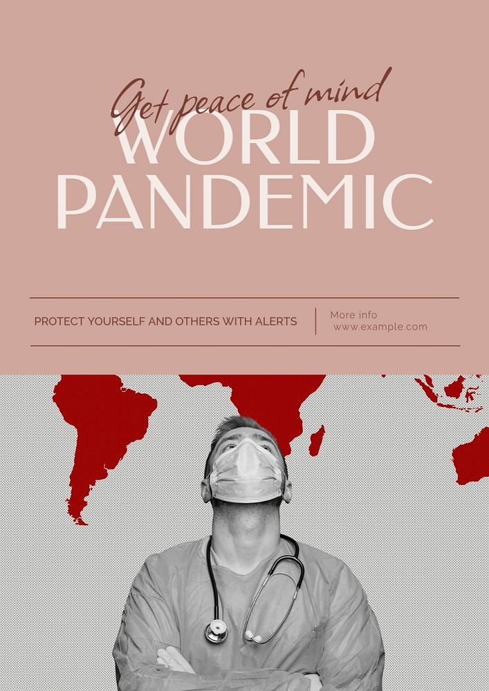 Pandemic poster template, editable text & design