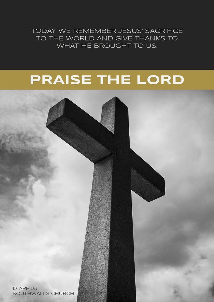 Praise the lord poster template, editable text & design