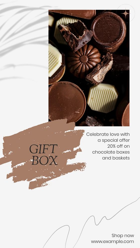 Gift box social story template, editable Instagram design