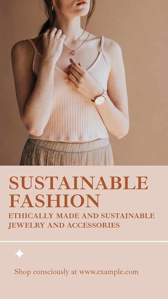 Sustainable fashion social story template, editable Instagram design