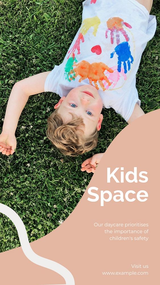 Kids space social story template, editable Instagram design