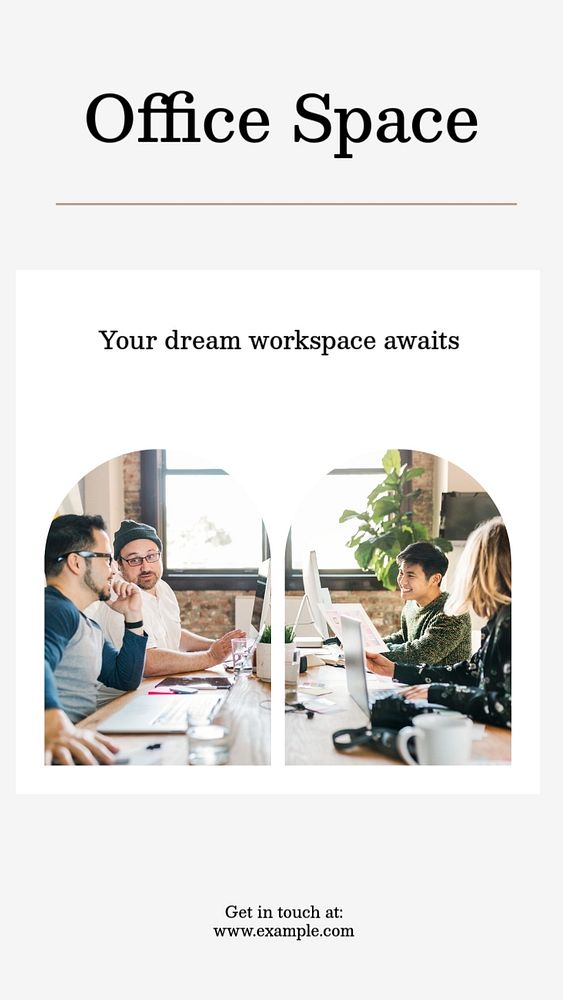 Office space social story template, editable Instagram design