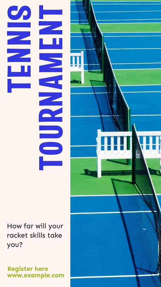 Tennis tournament social story template, editable Instagram design