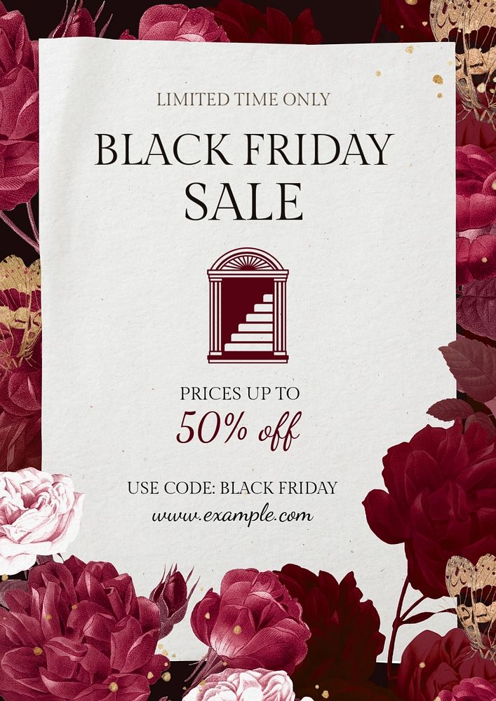 Black friday sale poster template, editable text and design