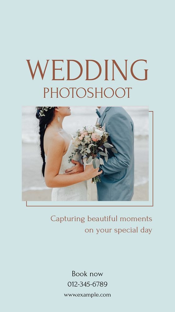 Wedding photos social story template, editable Instagram design