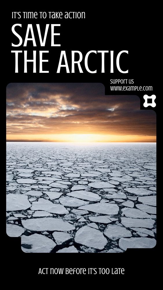 Save the arctic social story template, editable Instagram design