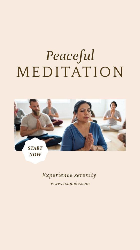 Peaceful meditation social story template, editable Instagram design