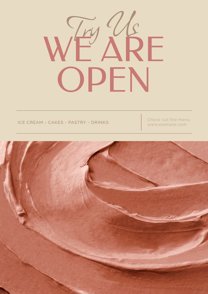 We are open poster template, editable text & design