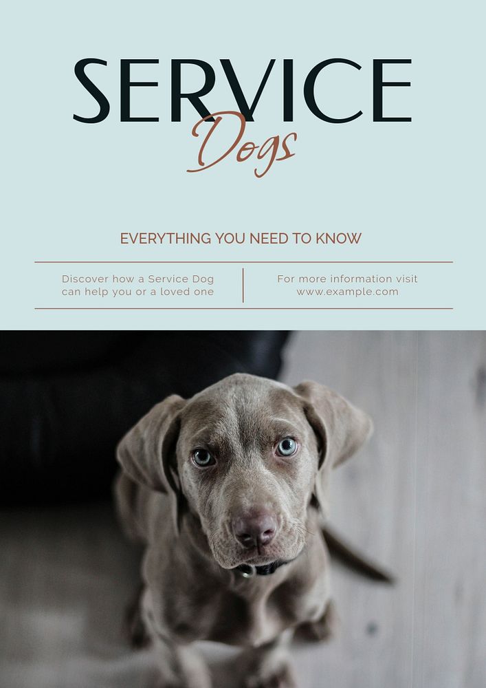 Service dogs poster template, editable text & design