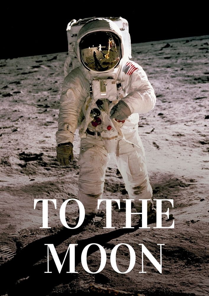 To the moon poster template, editable text & design