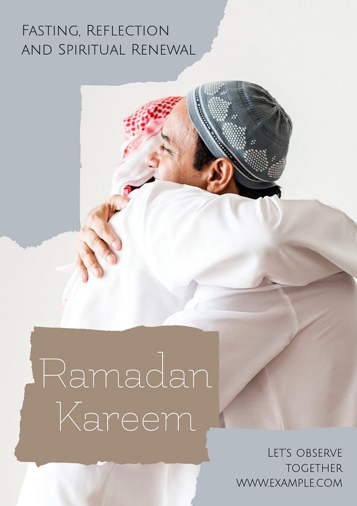 Ramadan Kareem poster template, editable text & design