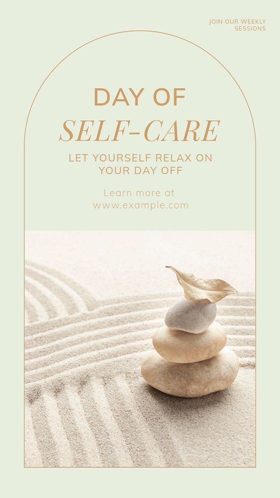 Self-care day social story template, editable Instagram design