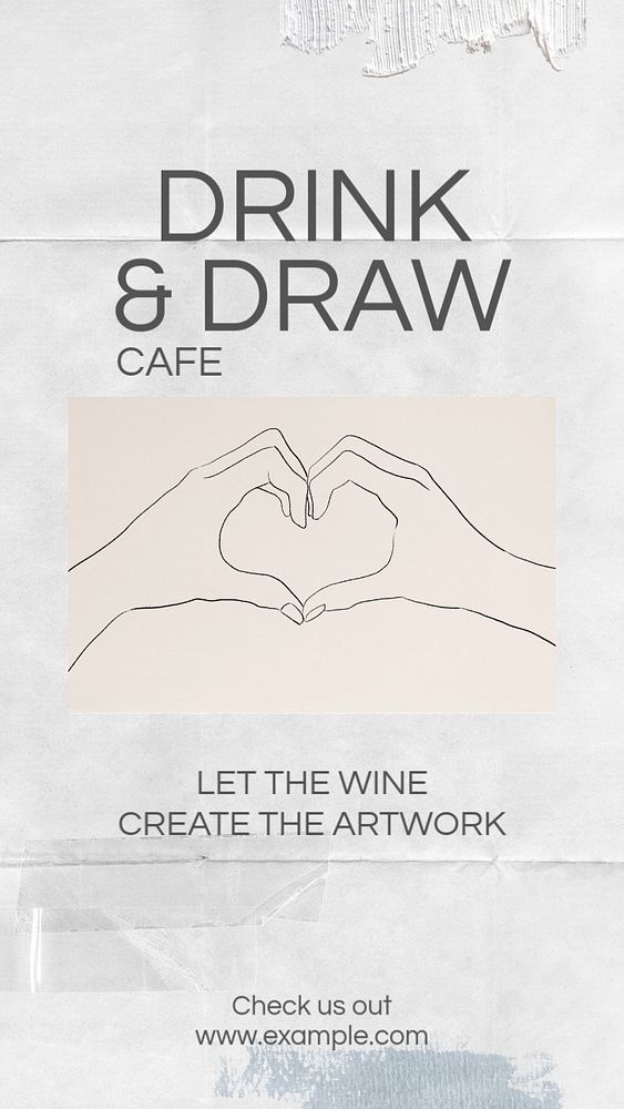 Drink & draw cafe social story template, editable Instagram design