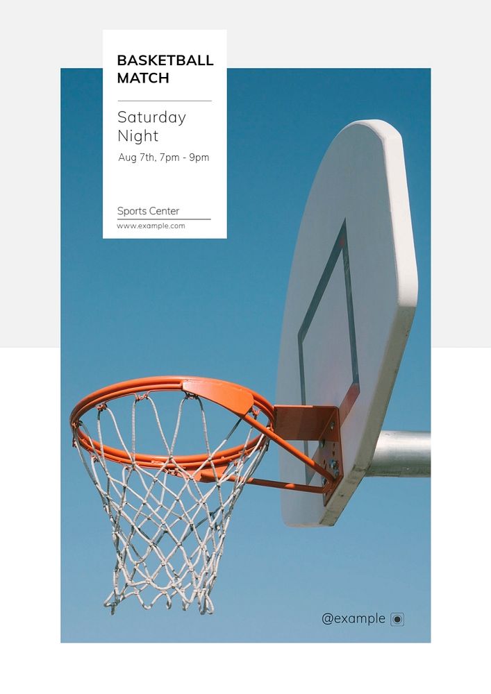 Basketball Match poster template, editable text & design