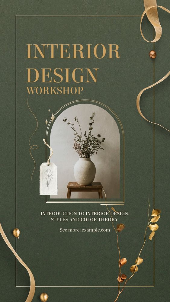 Interior design workshop social story template, editable Instagram design