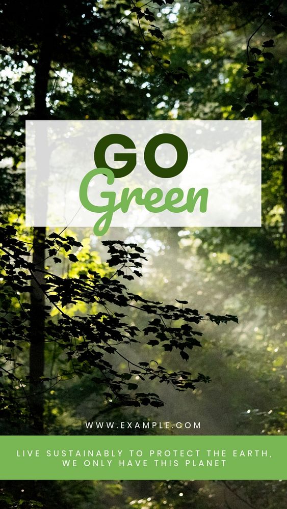 Go green social story template, editable Instagram design