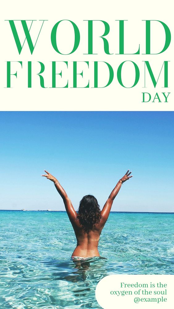 World Freedom Day social story template, editable Instagram design