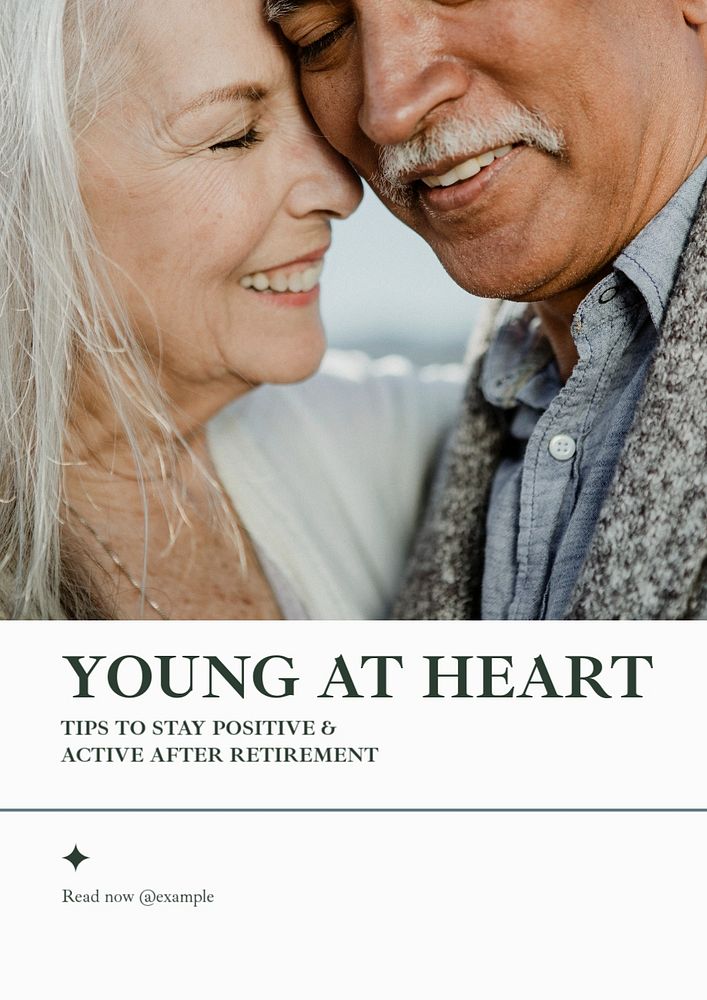 Young at heart poster template, editable text & design