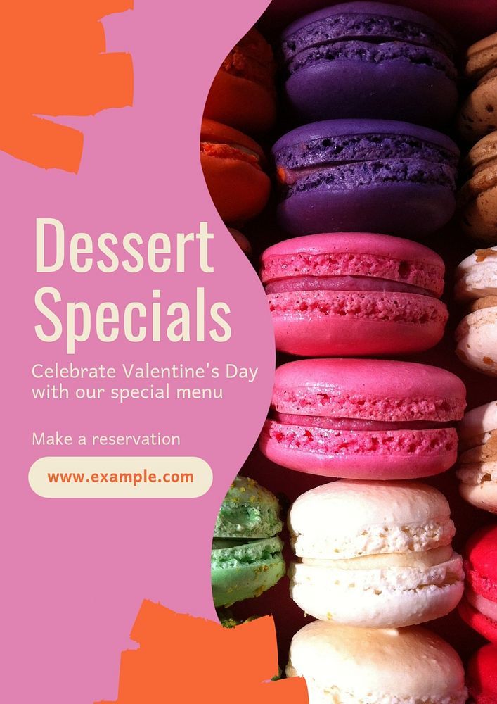 Dessert specials poster template, editable text & design