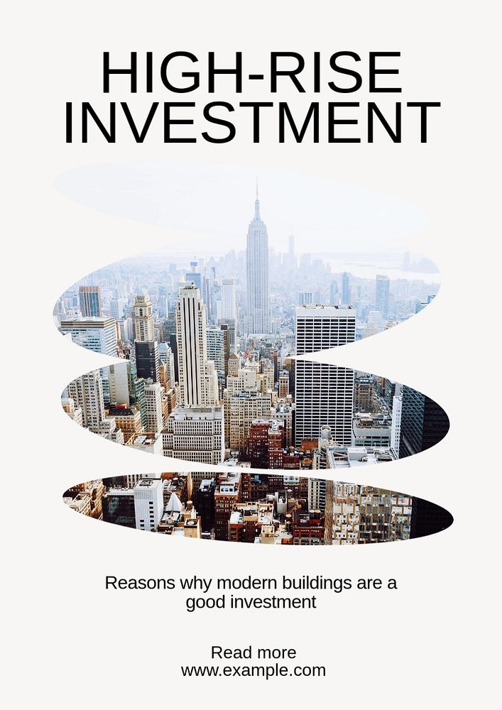 High-rise investment poster template, editable text & design