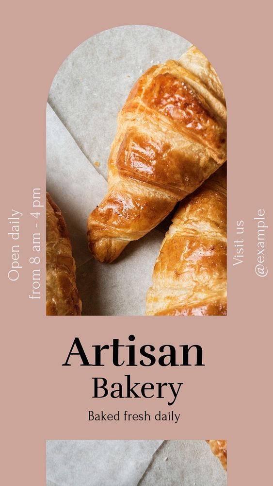 Artisan bakery social story template, editable Instagram design