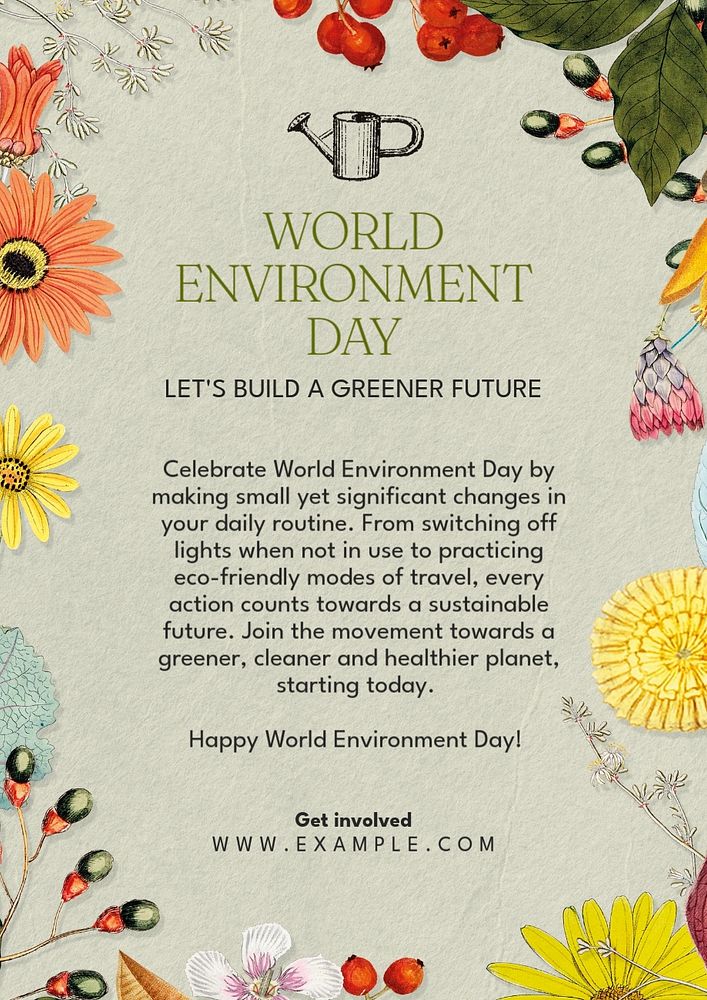 World environment day poster template, editable text and design